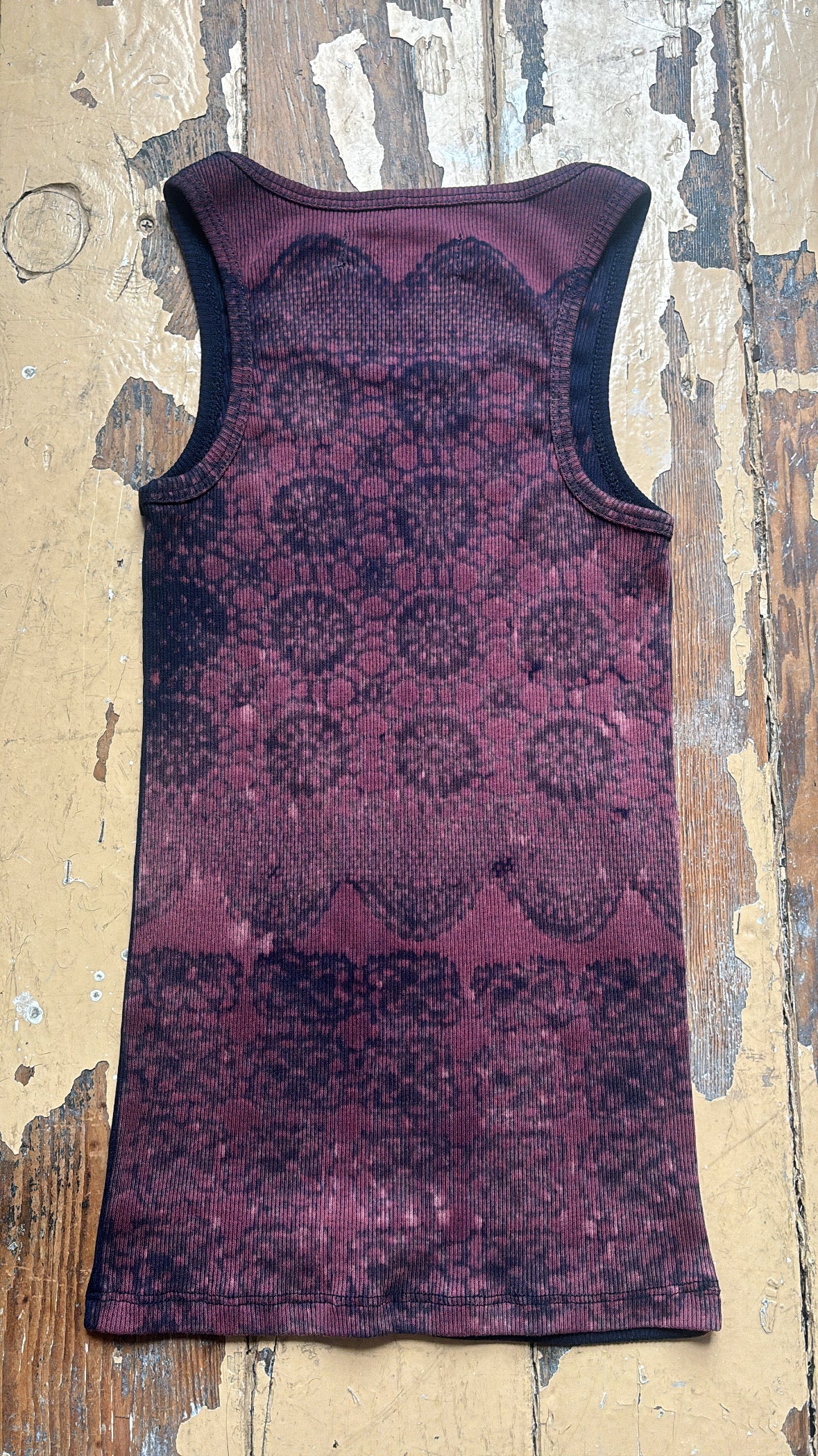 crochet bleached tank - S