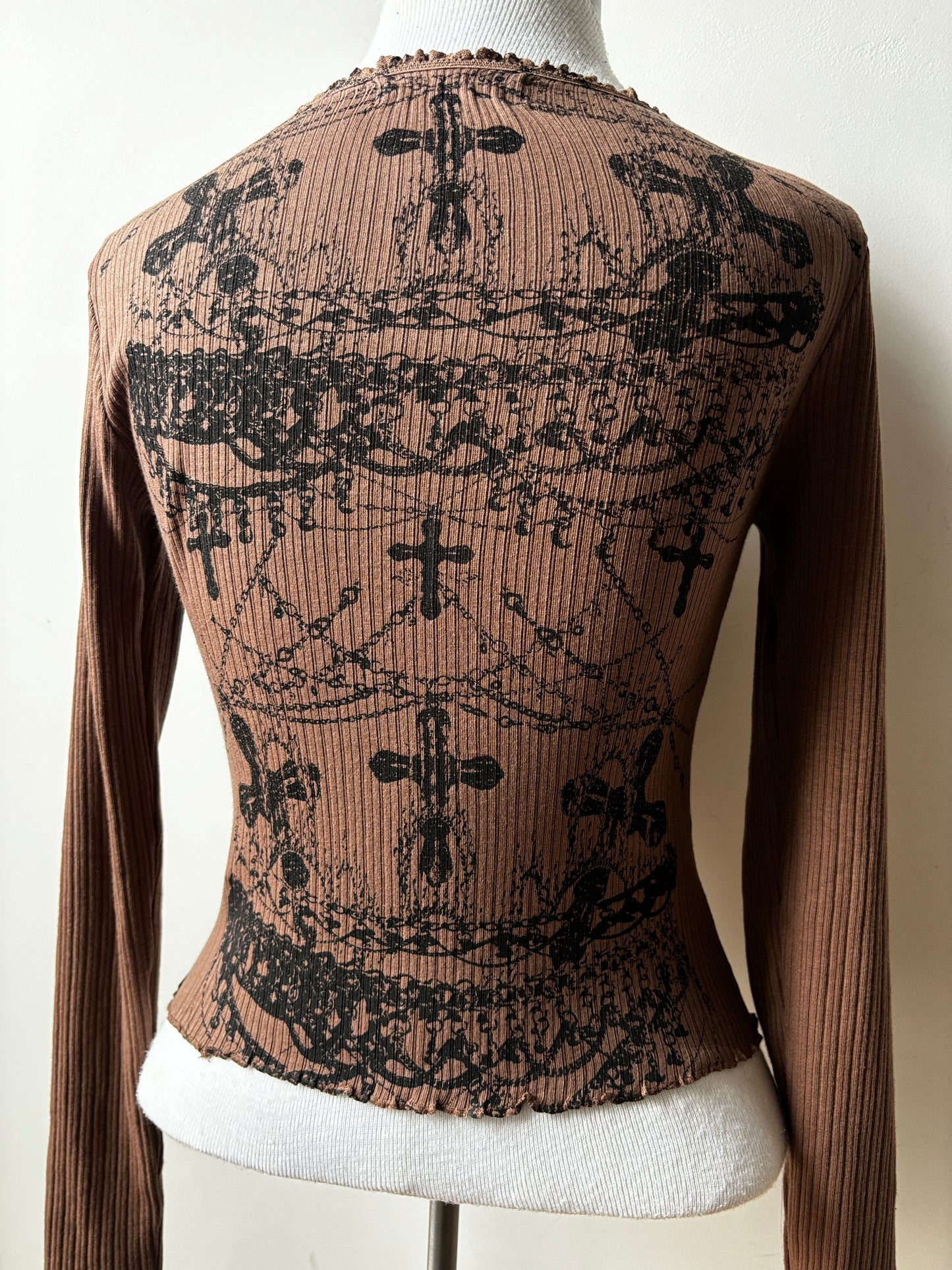 worshipped long sleeve brown+black