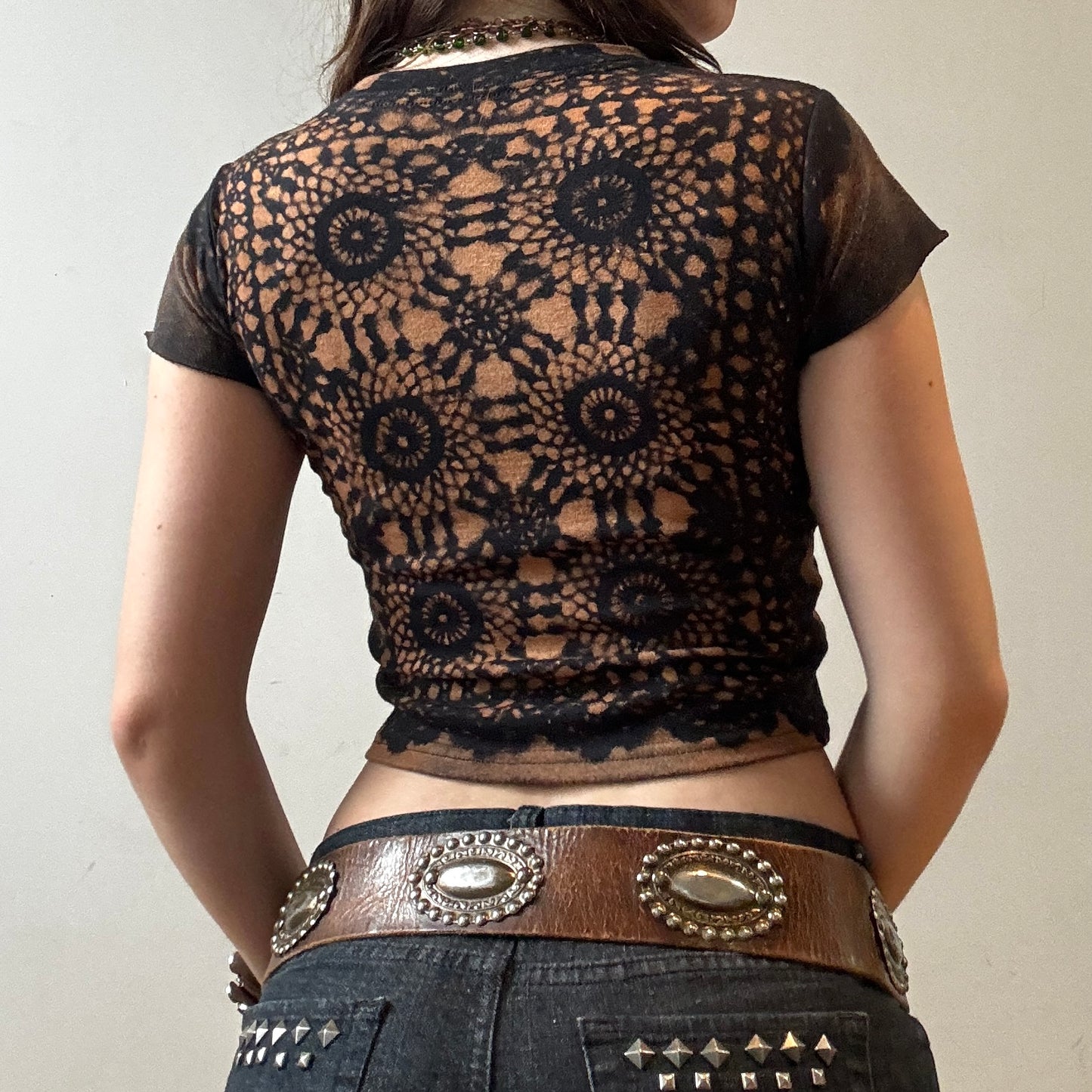 bleached lace baby tee