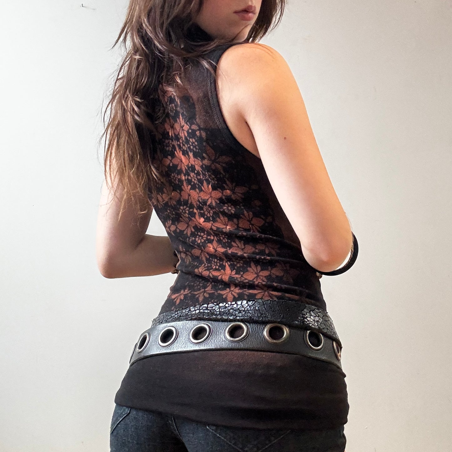 bleached lace tank