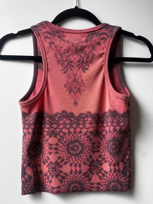 rose lilac bleach lace tank - s/m