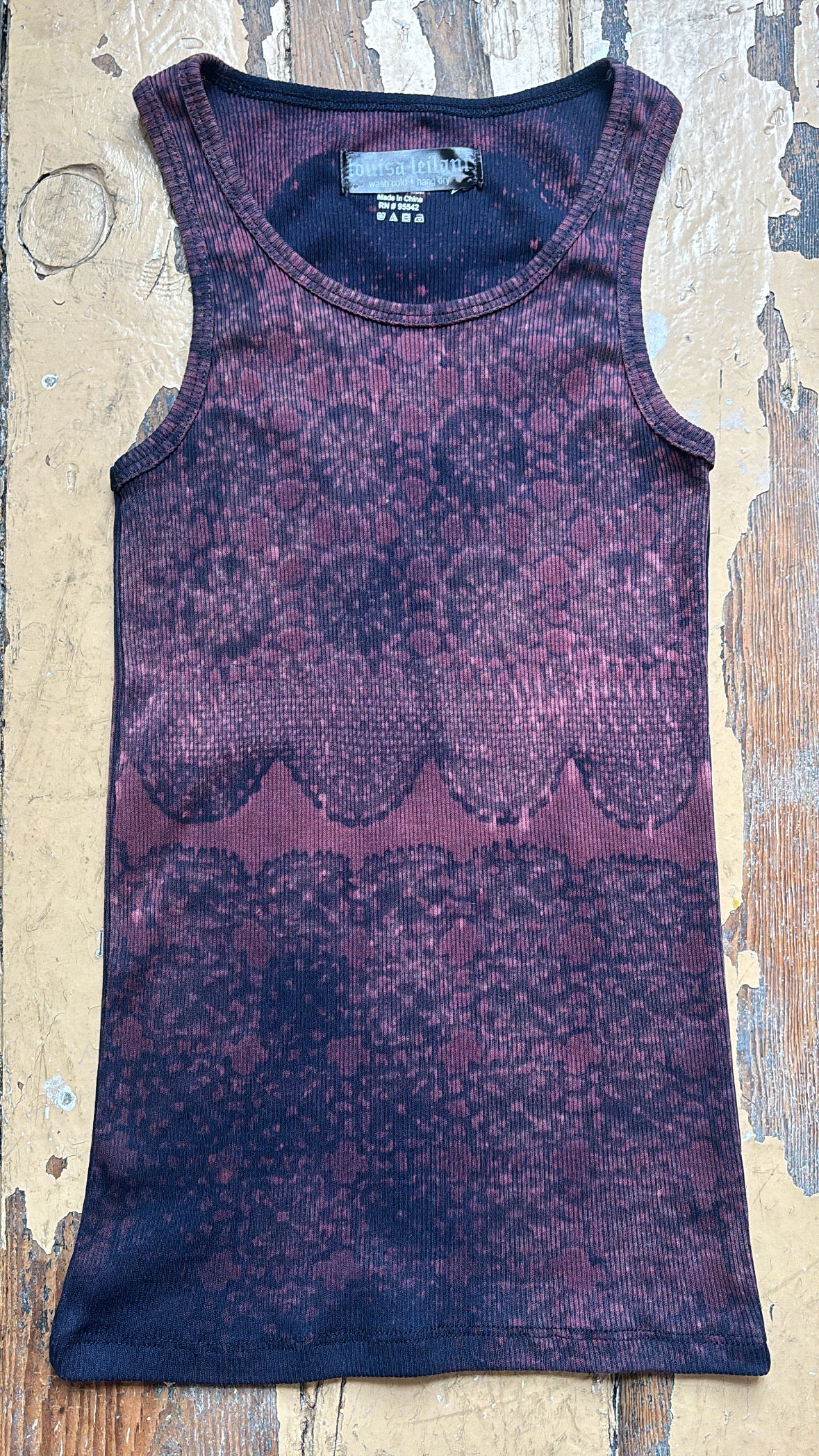 crochet bleached tank - S