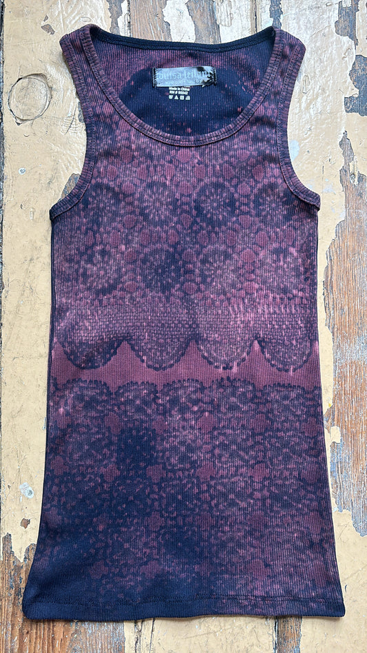 crochet bleached tank - S