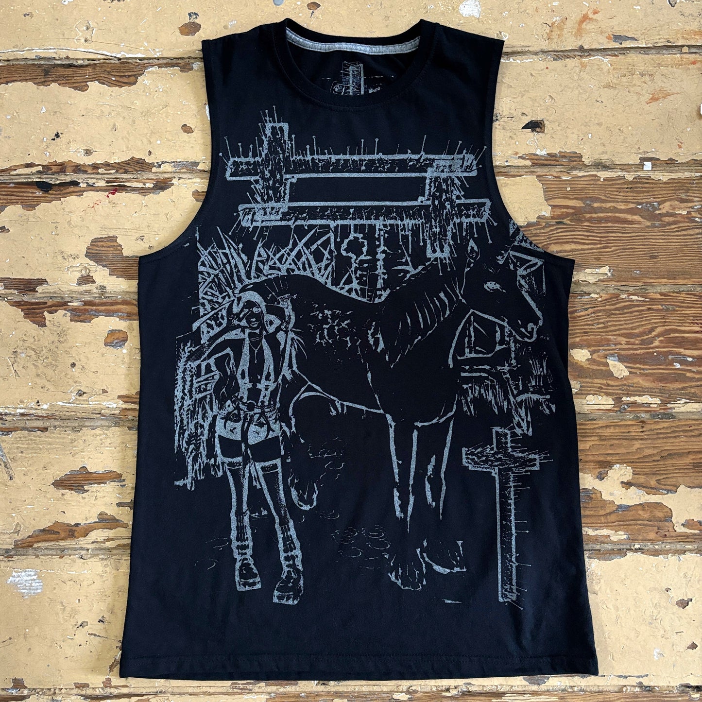 gunmetal / black lyrico muscle tee