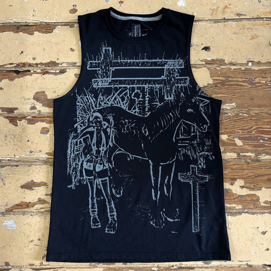 gunmetal / black lyrico muscle tee