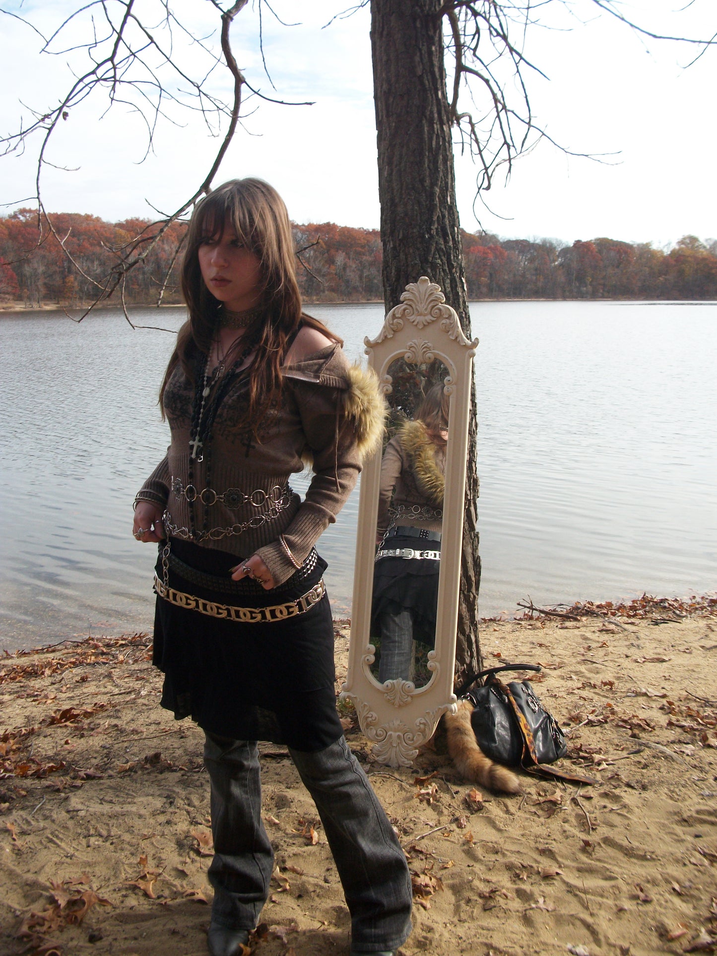 worshipped fur hood fitted knit zip up - taupe