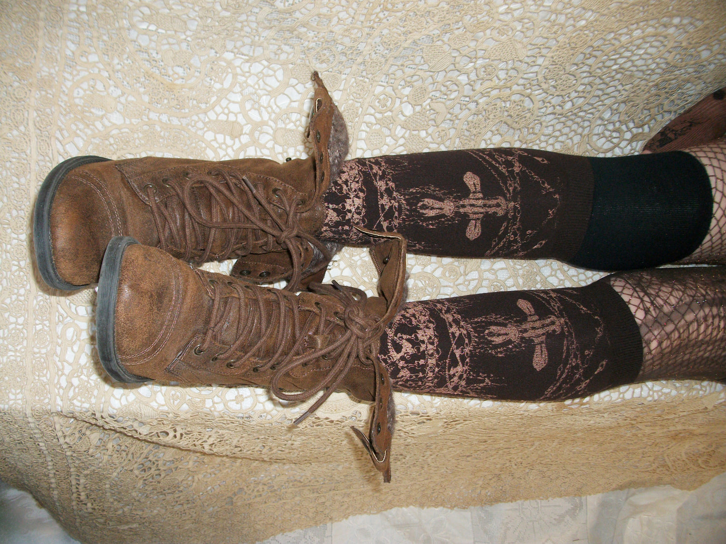 worshiped knee socks - brown + copper