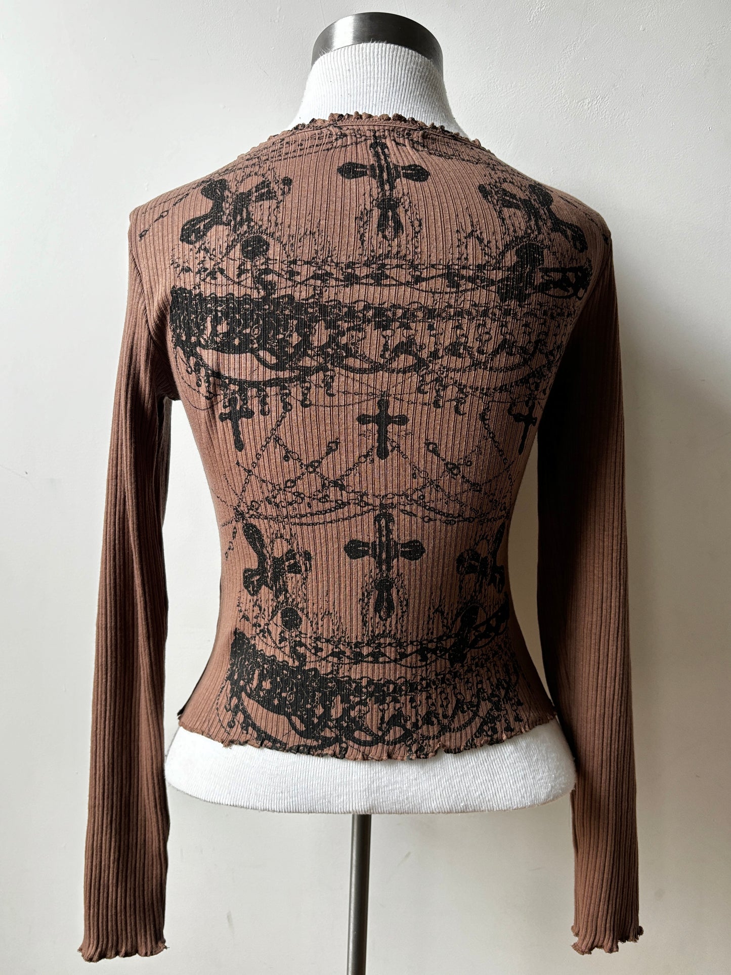 worshipped long sleeve brown+black