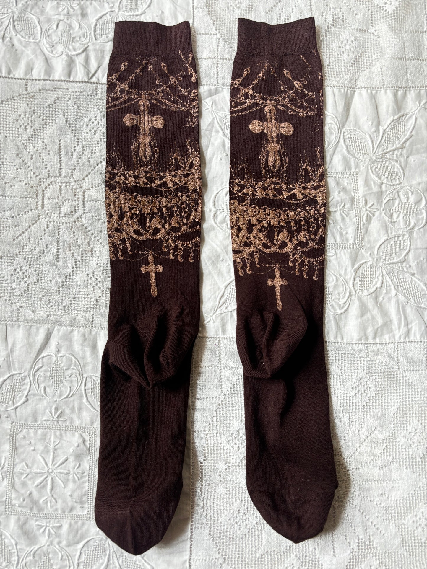 worshiped knee socks - brown + copper