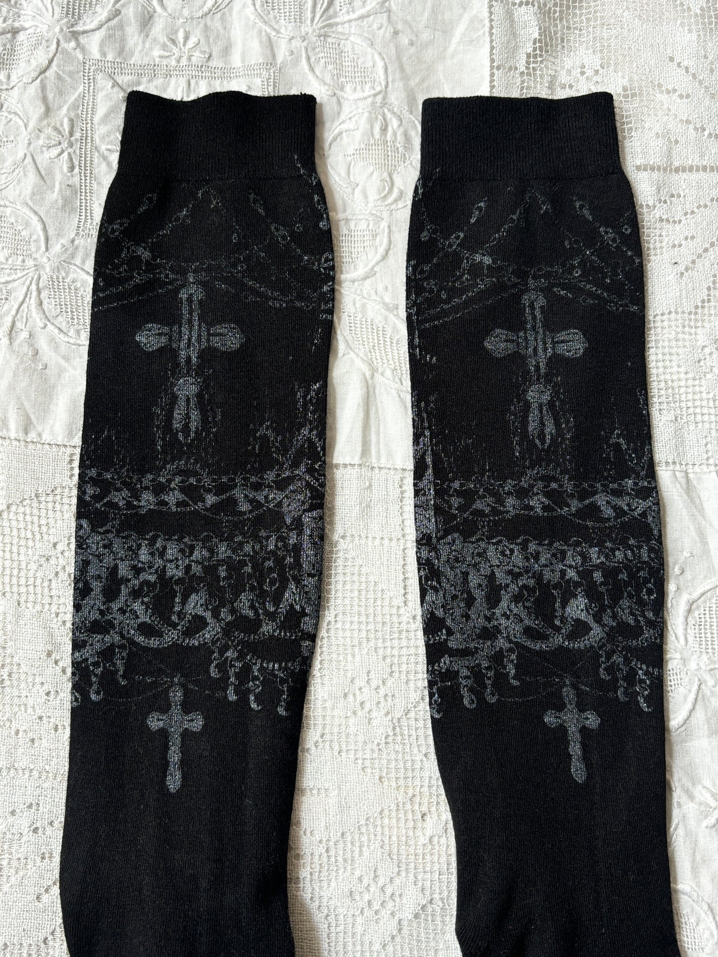 worshiped knee socks - black + gunmetal