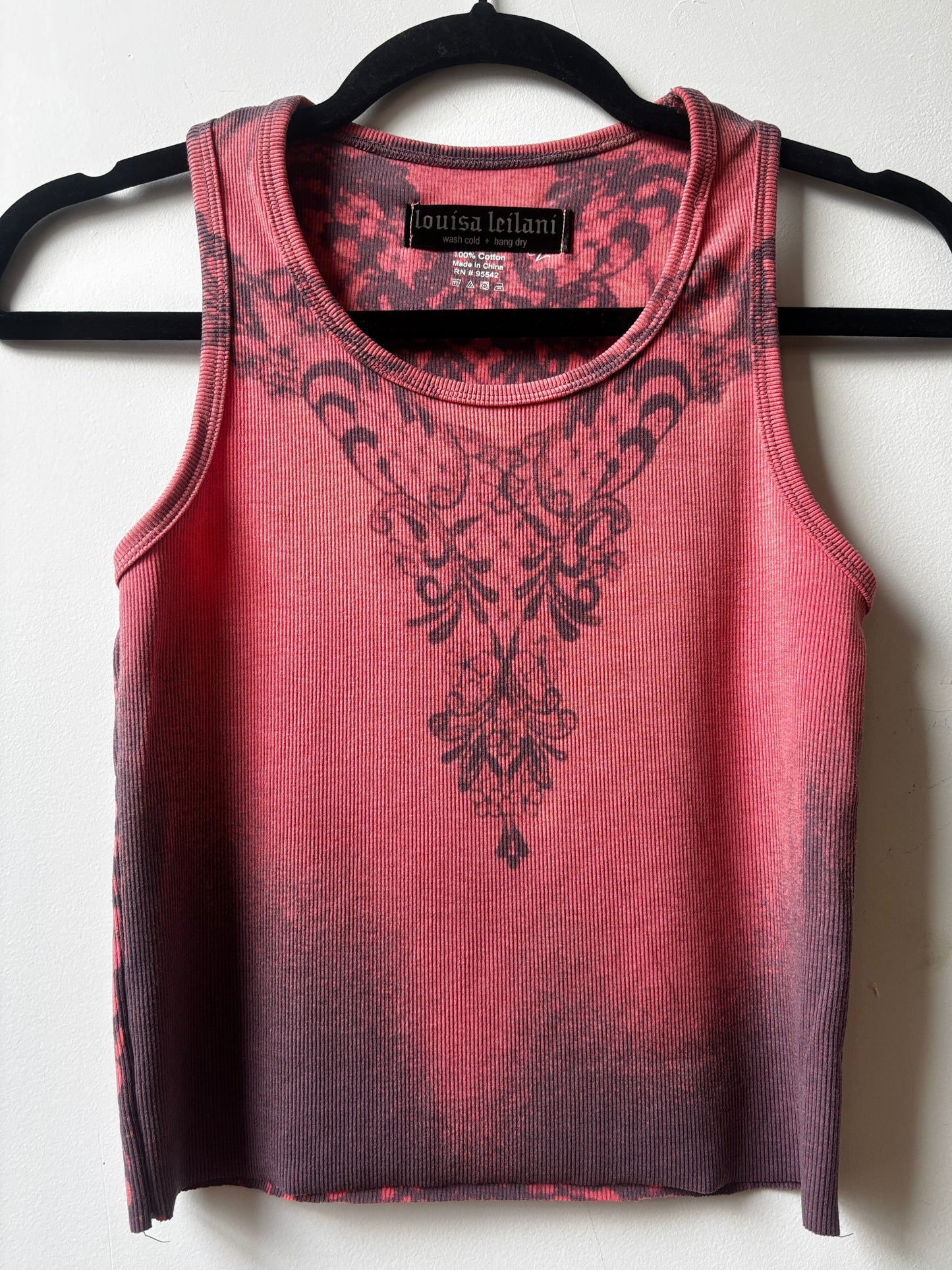 rose lilac bleach lace tank - s/m