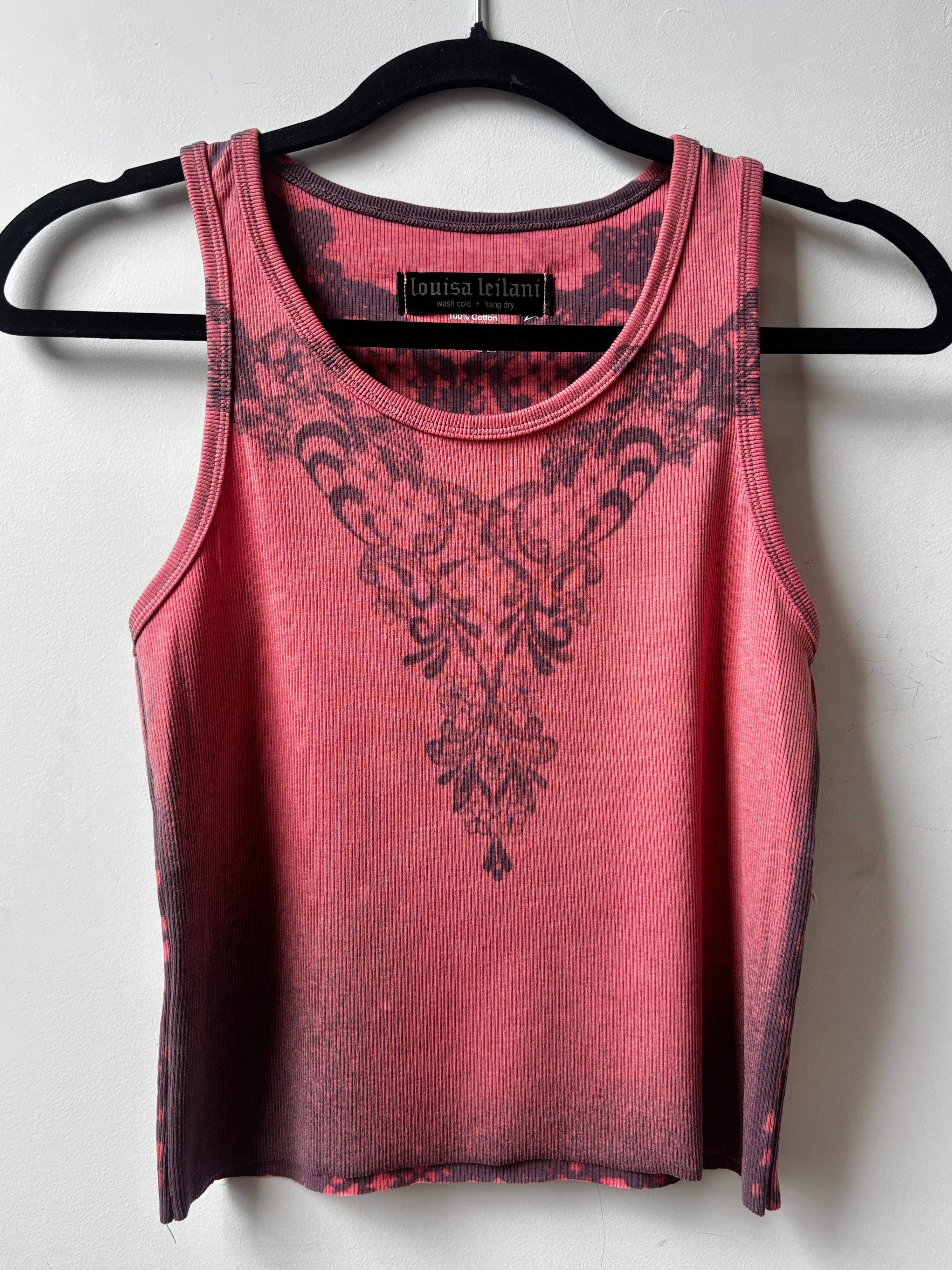rose lilac bleach lace tank - m/l – louisa leilani