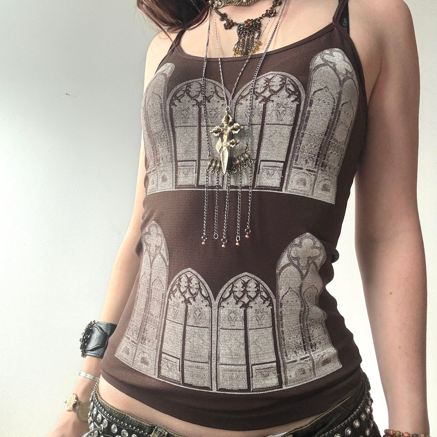 chocolate brown gothic window cami