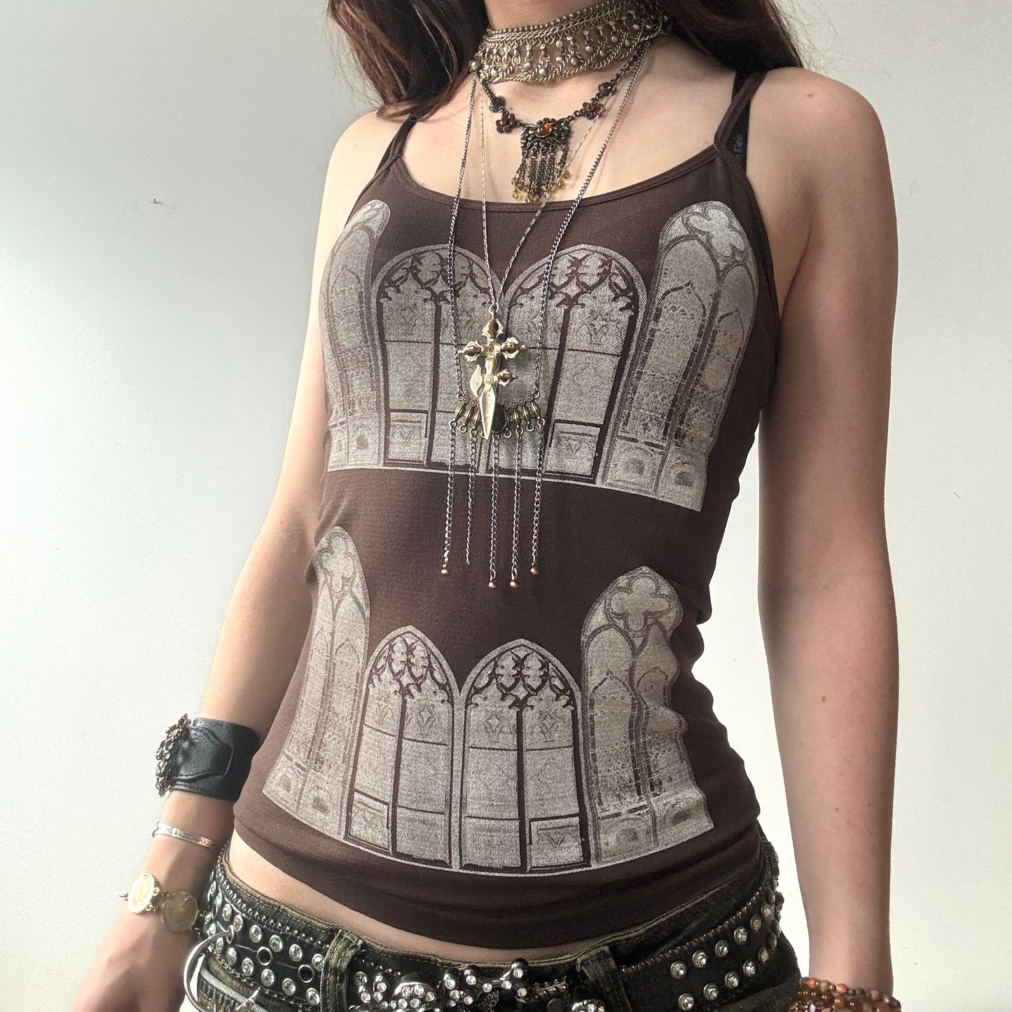 chocolate brown gothic window cami