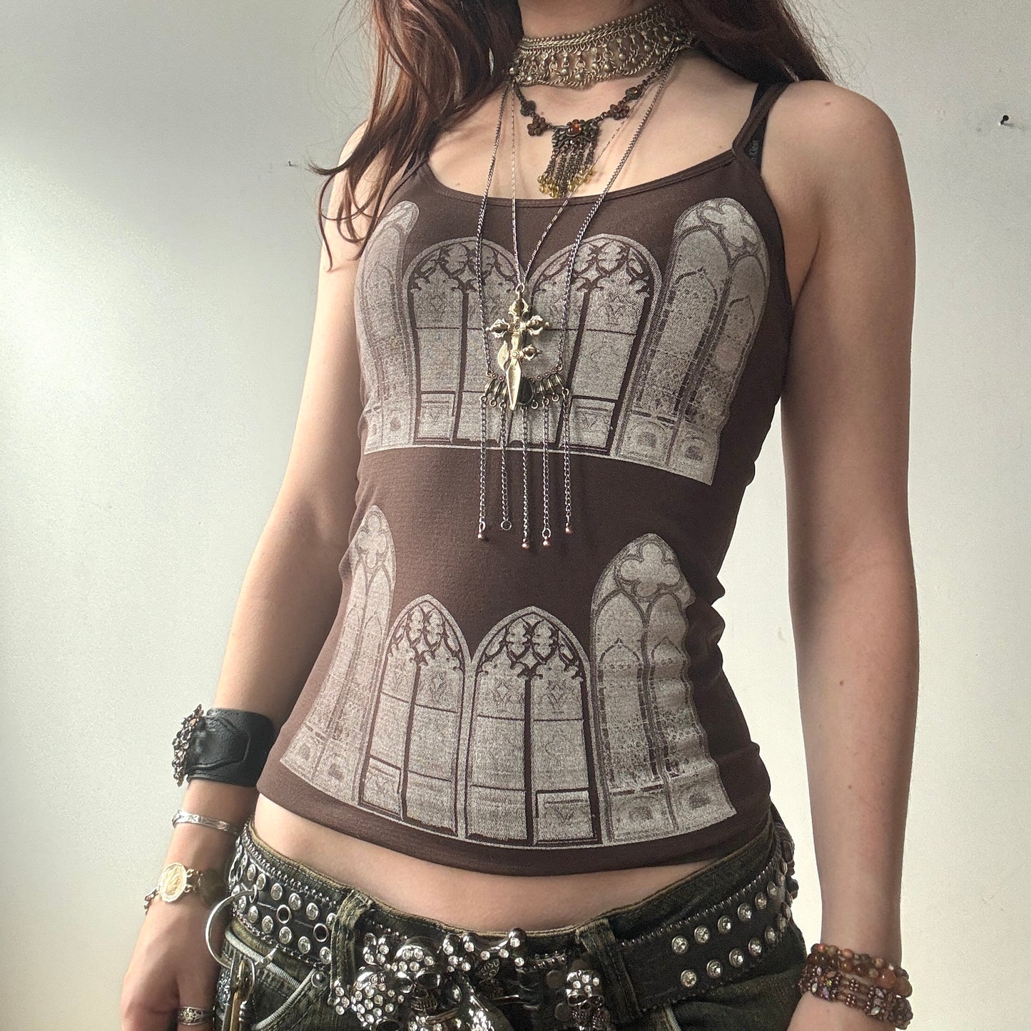 chocolate brown gothic window cami