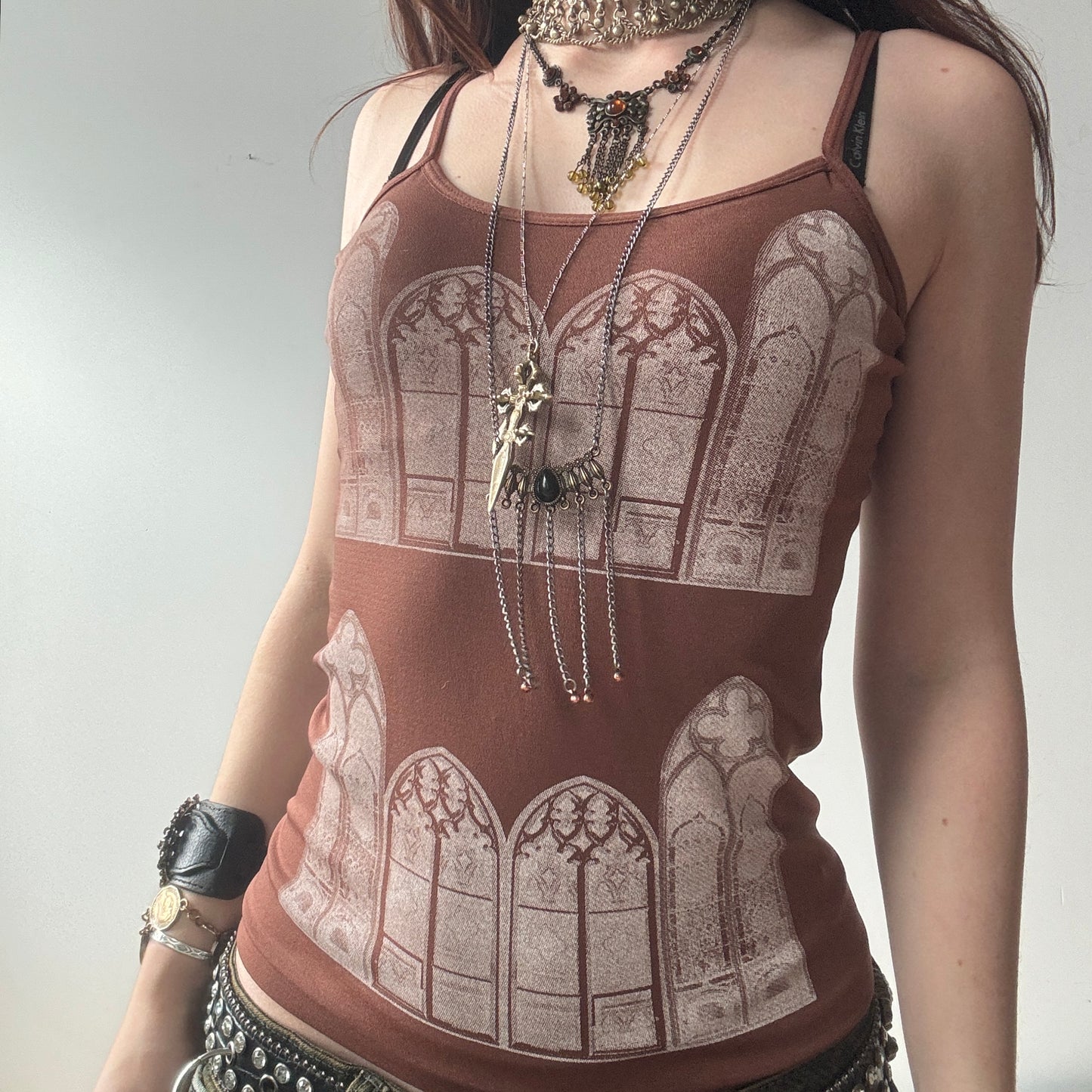 rust brown gothic window cami