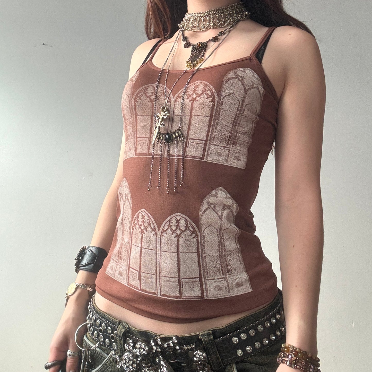 rust brown gothic window cami