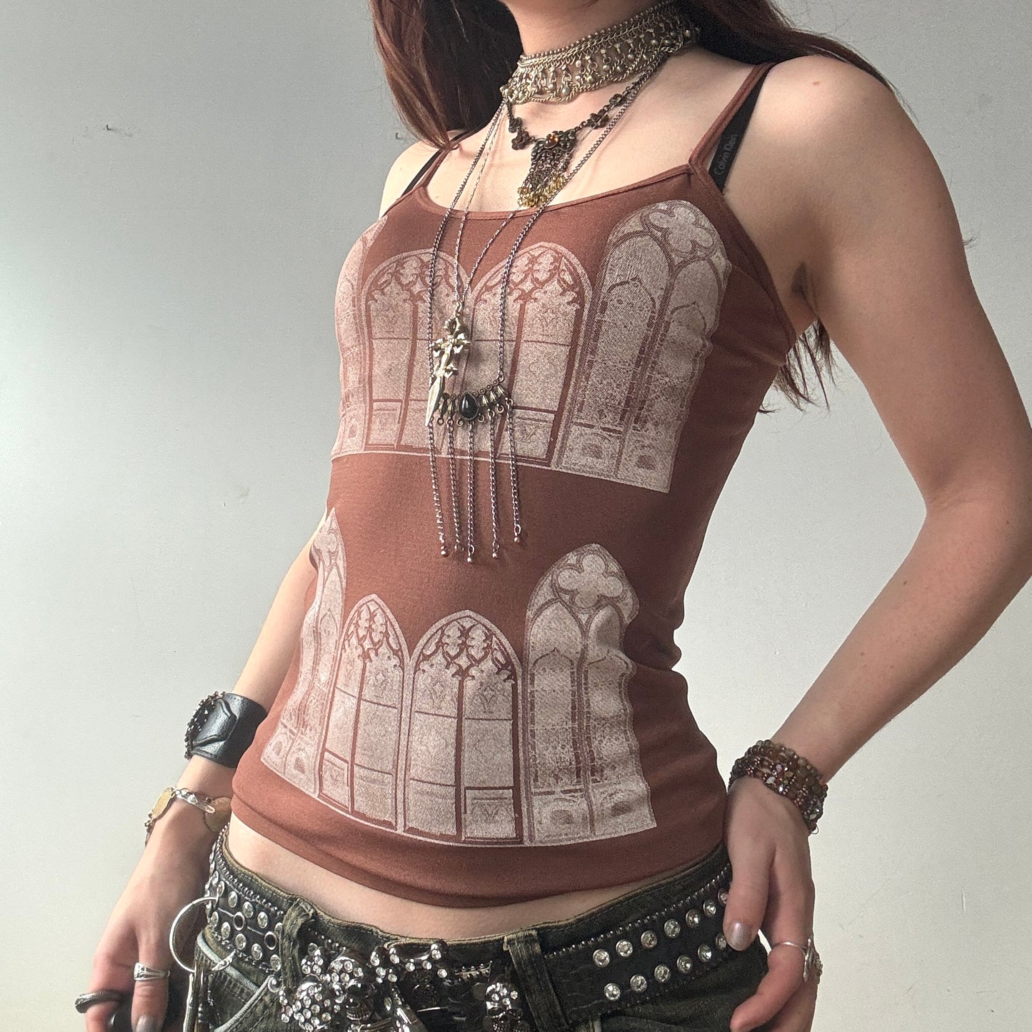 rust brown gothic window cami