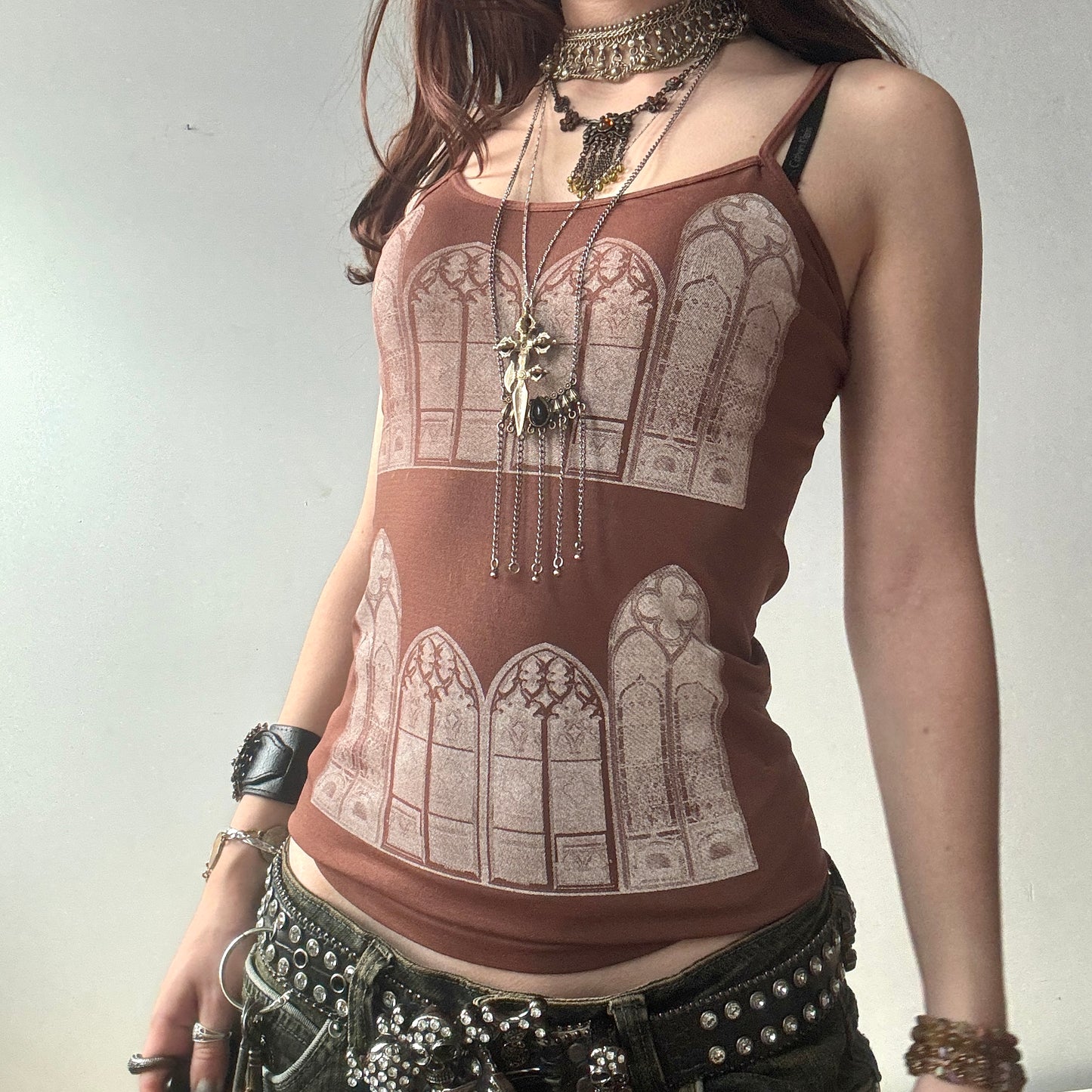 rust brown gothic window cami