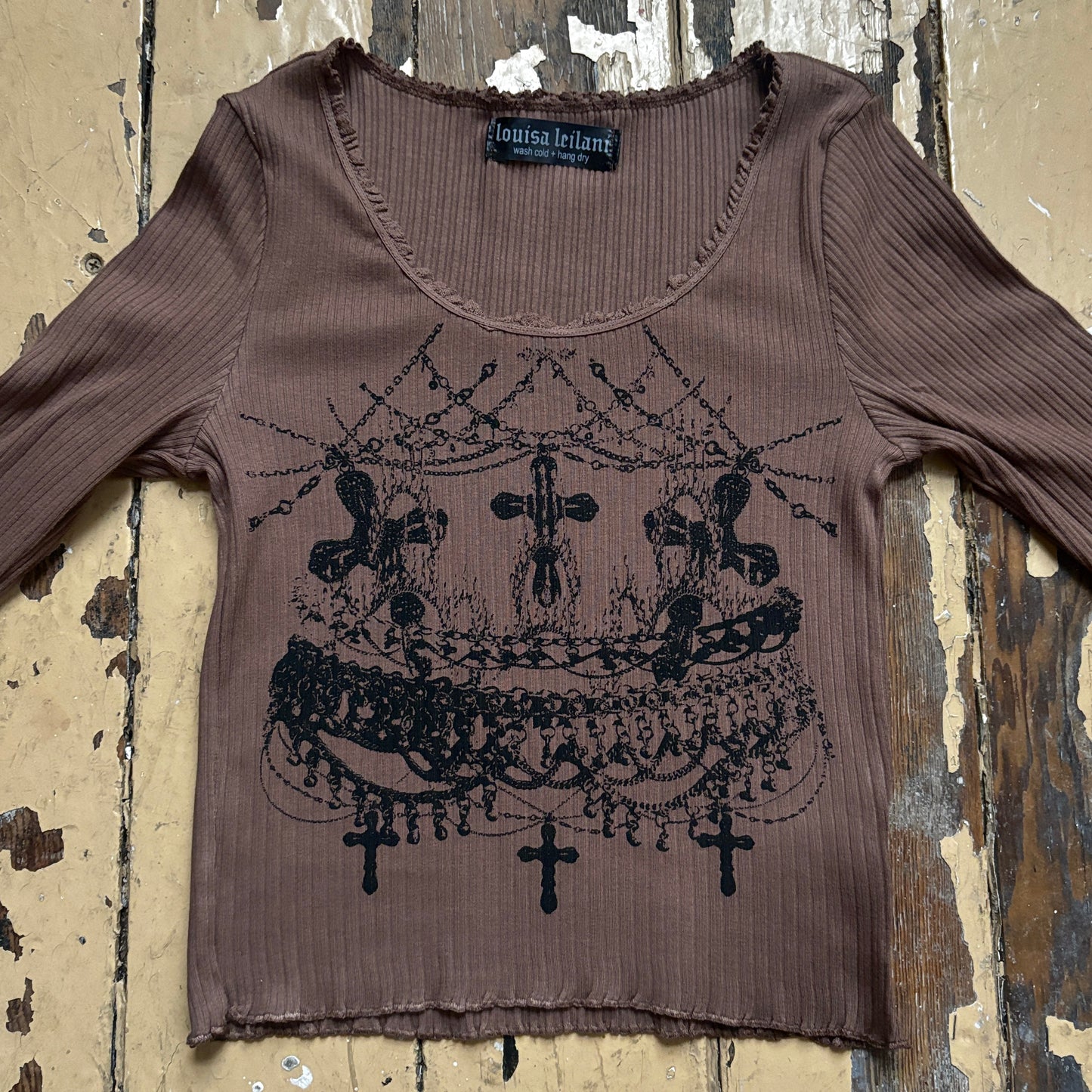 worshipped long sleeve brown+black