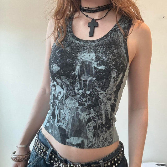 smoke blue baby doll tank (archive sale)