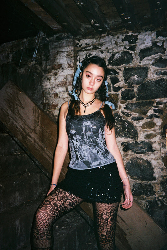 grey blue baby doll cami (archive sale)