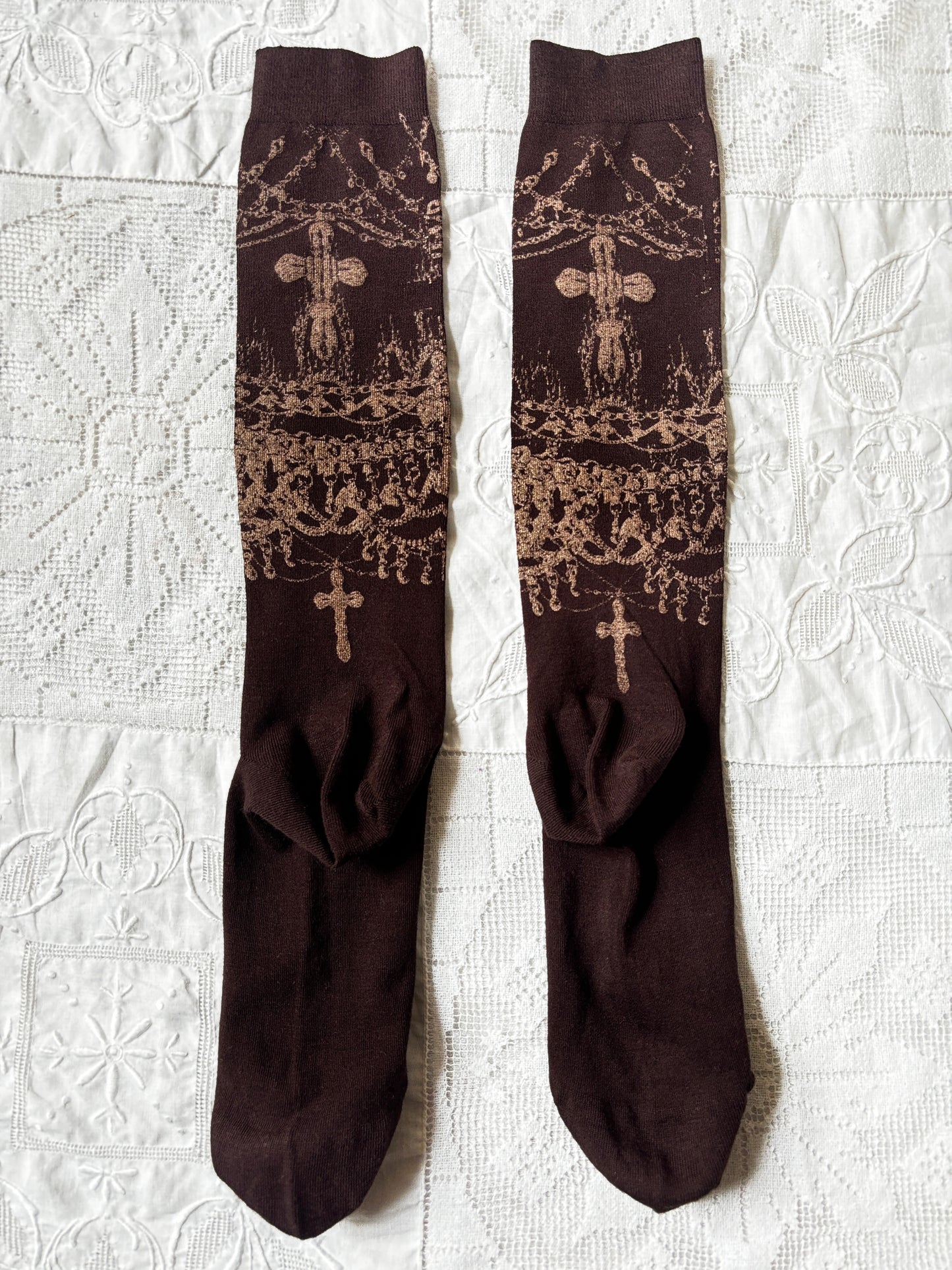 worshiped knee socks - brown + copper