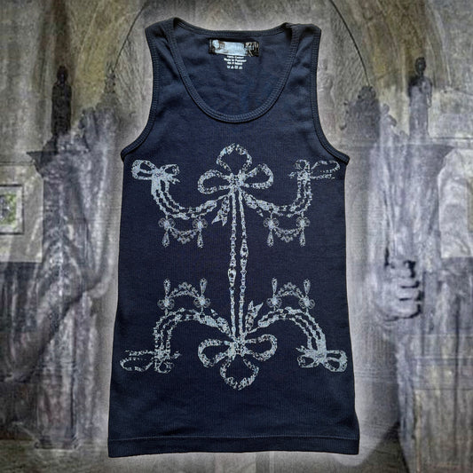 navy/silver double bow tank