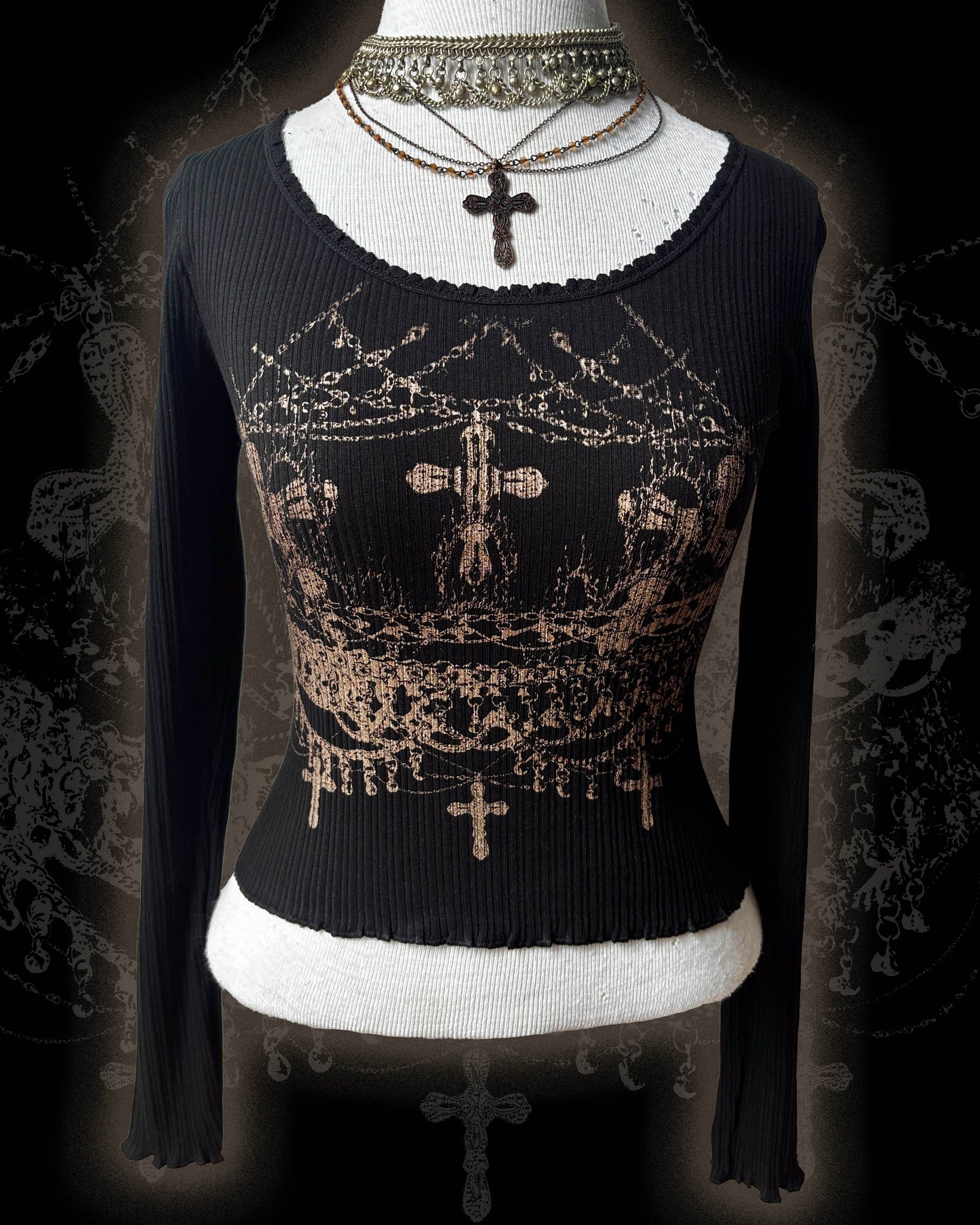 worshipped long sleeve black+copper