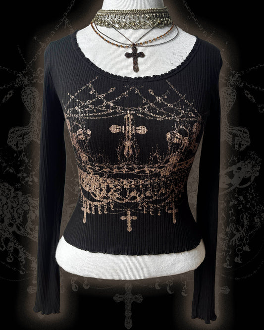 worshipped long sleeve black+copper